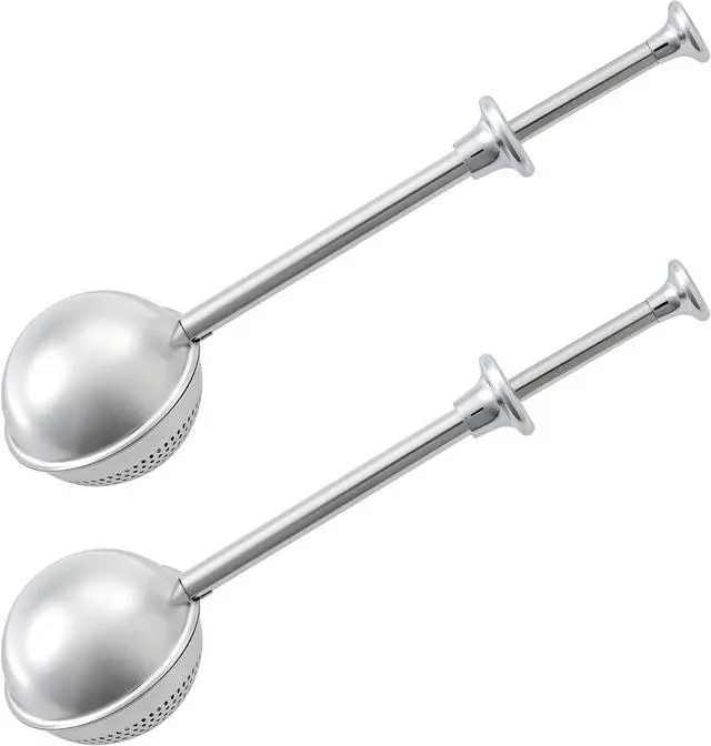 Main image of 2-Pc Flour Duster for Baking, One-Handed Operation, 304 Stainless | Spring-Press Handle, Dishwasher Safe, For Flour, Powdered Sugar, Fine Spices, Pick Up and Dust Flour Sifter, Gift Package