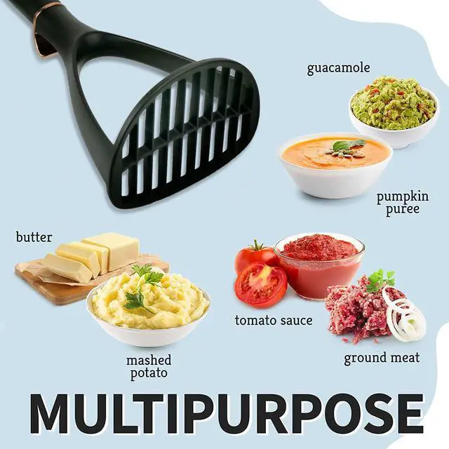 Alt view image 4 of 7 - TENTA KITCHEN Good Grips Nylon Potato Solid Masher Professional Nylon Potato Masher,Garlic Press,Cooking and Kitchen Gadget. Ricer Press Blender Crusher for Non-Stick Cookware
