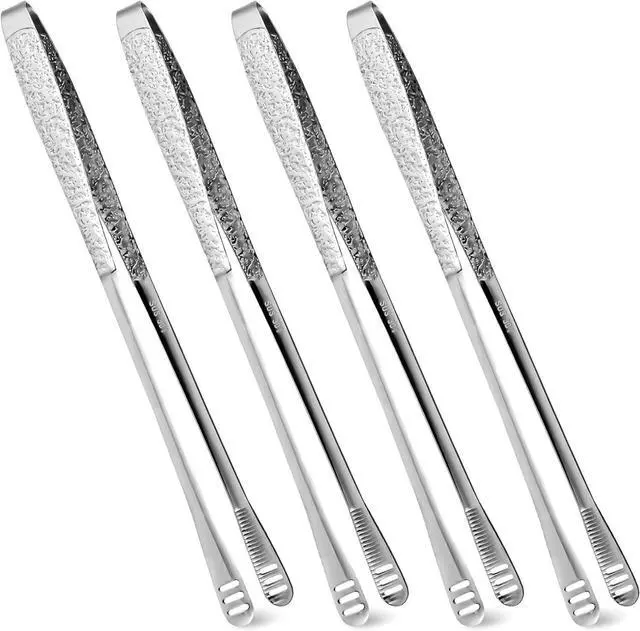 Main image of 4Pcs 9.5-Inch Stainless Steel Korean BBQ Grill Tongs | Japanese Barbecue Tongs for Cooking, Portable Kitchenware for Home, Outdoor, Steak, Salad, Food