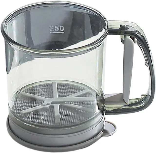 Main image of Flour Sifter for Baking, Plastic Flour Sifter, Double layer Flour Sieve with Hand Press Design, Handheld Powder Sifters Fine Mesh Kitchen Cooking Sieve Tools for Cooking(transparent green)
