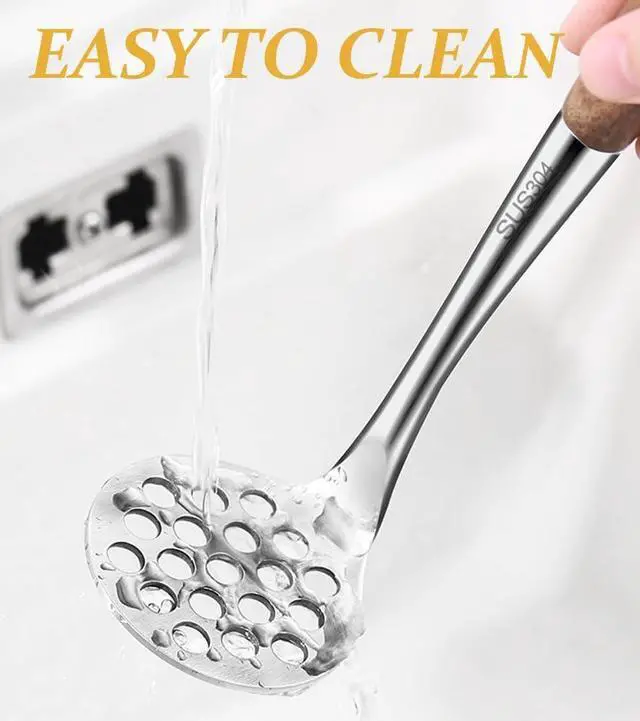 Alt view image 7 of 7 - Avocado Masher Stainless Steel Small, Mini Potato Masher, Wooden Handle Potatoes Masher Kitchen Tool for Avocado, Potatoes, Beans, Vegetables, 8.7Inch Metal Mashing Utensil
