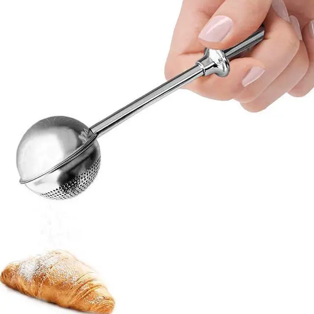 Alt view image 4 of 7 - Silver 304 Stainless Steel Flour Powder Filter Spoon, Baker Dusting Wand For Sugar Flour Spices, Flour Sugar Powder Spoon Kitchen Tools, Baking Sifters Baking Tools and Accessories