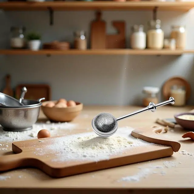 Alt view image 6 of 7 - 304 Silver Stainless Steel Flour Powder Filter Spoon, Shaker Duster Sifter Baker Dusting Wand For Sugar Flour Spices, Flour Sugar Powder Spoon Kitchen Tools Baking Sifters Baking Tools and Accessories