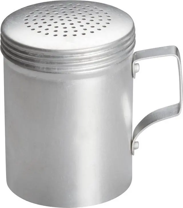Main image of Winco 10 oz Aluminum Dredge with Handle | Great for Flour, Sugar, Spices and Baking Prep