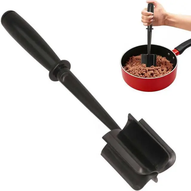 Main image of Meat Chopper, 5-Blade Curved Potato Masher & Hamburger Meat Smasher, Ground Beef Chopper, Premium Heat-Resistant Masher for Beef, Chicken and More