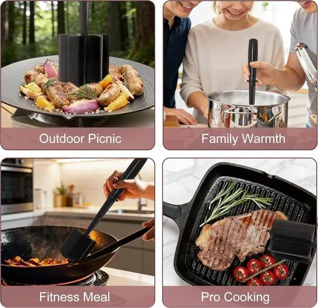 Alt view image 2 of 3 - Meat Chopper, 5-Blade Curved Potato Masher & Hamburger Meat Smasher, Ground Beef Chopper, Premium Heat-Resistant Masher for Beef, Chicken and More