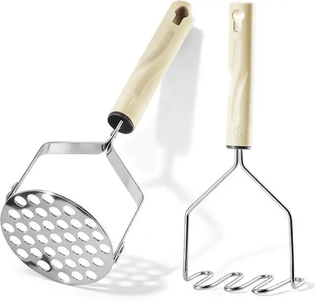 Main image of Potato Masher Stainless Steel, 2pcs Heavy Duty Mashed Potato Mashers - Masher Kitchen Tool & Food Mashers for Potatoes, Beans, Avocado, Meat, Vegetables Dishwasher Safe