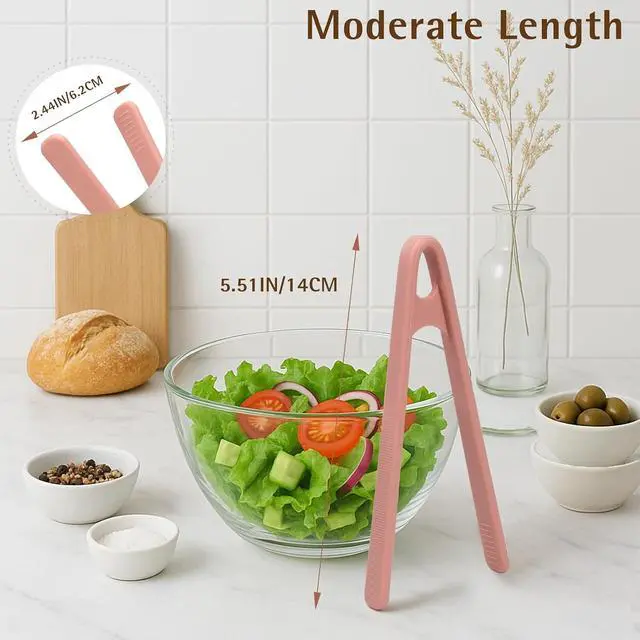 Alt view image 6 of 7 - 3-Pack Mini Silicone Tongs 5.5" Small Kitchen Tongs in 3 Colors for Cooking, Serving & Fine Motor Skills