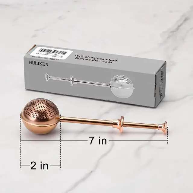 Alt view image 6 of 7 - HULISEN Flour Duster, 304 Stainless Steel Flour Sifter for Baking, Brown | Spring-Press Handle, Dishwasher Safe, For Flour, Powdered Sugar, Fine Spices, Pick Up and Dust Flour Sifter, Gift Package