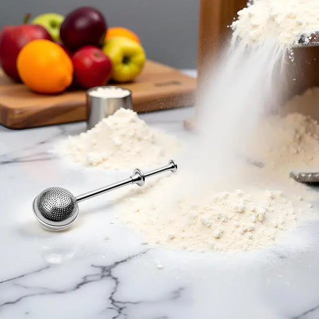 Alt view image 4 of 7 - 304 Stainless Steel Flour Powder Filter Spoon, Baker Dusting Wand For Sugar Flour Spices, Sourdough Bread Baking Supplies, Flour Sugar Powder Spoon Kitchen Tools Baking Sifters Baking Tools, 1