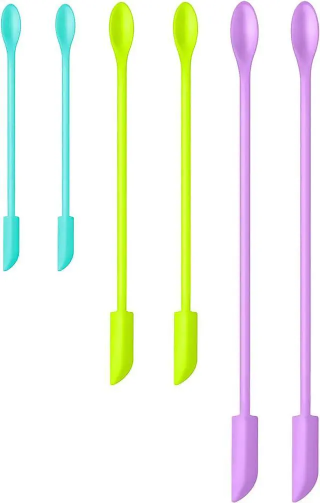 Main image of Silicone Spatula Set 6Pcs, Mini Jar Scraper for Makeup & Food | Mini spatulas reach every last drop in jars and bottles, reducing waste for food, cosmetics and personal care products.