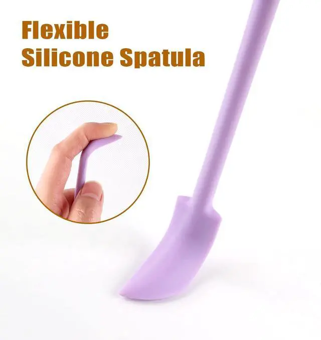 Alt view image 4 of 7 - Silicone Spatula Set 6Pcs, Mini Jar Scraper for Makeup & Food | Mini spatulas reach every last drop in jars and bottles, reducing waste for food, cosmetics and personal care products.
