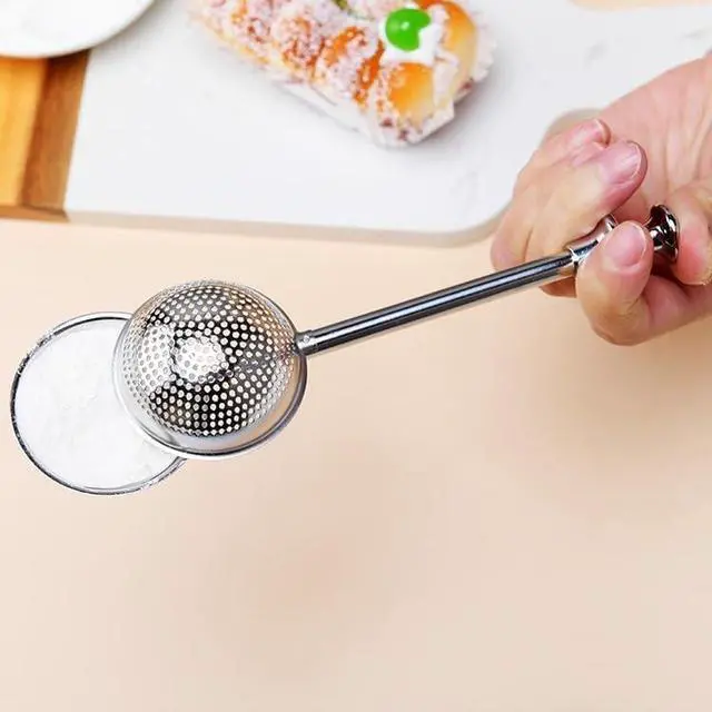 Alt view image 5 of 7 - Silver 304 Stainless Steel Flour Powder Filter Spoon, Baker Dusting Wand For Sugar Flour Spices, Flour Sugar Powder Spoon Kitchen Tools, Baking Sifters Baking Tools and Accessories