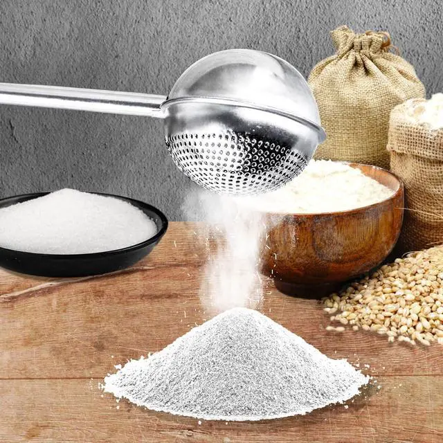 Alt view image 6 of 7 - Silver 304 Stainless Steel Flour Powder Filter Spoon, Baker Dusting Wand For Sugar Flour Spices, Flour Sugar Powder Spoon Kitchen Tools, Baking Sifters Baking Tools and Accessories
