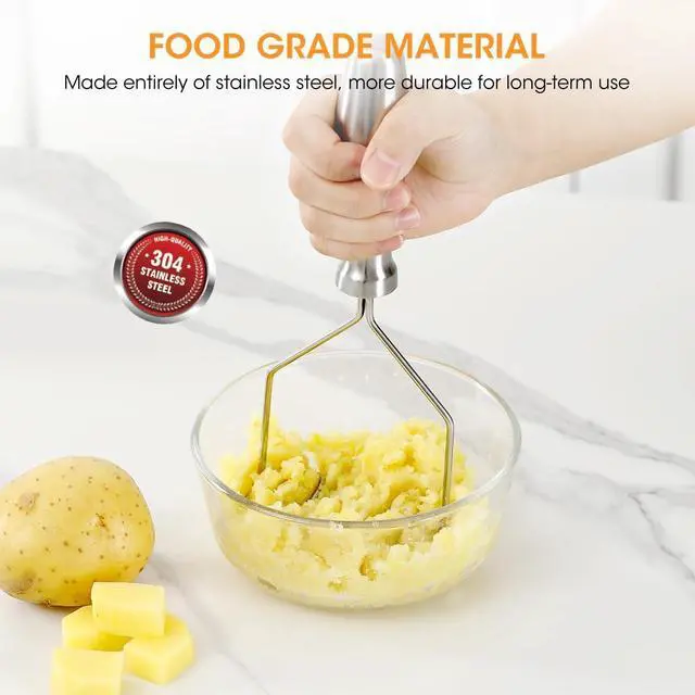 Alt view image 2 of 7 - Aieve Heavy Duty Stainless Steel Potato Masher with Ergonomic Handle