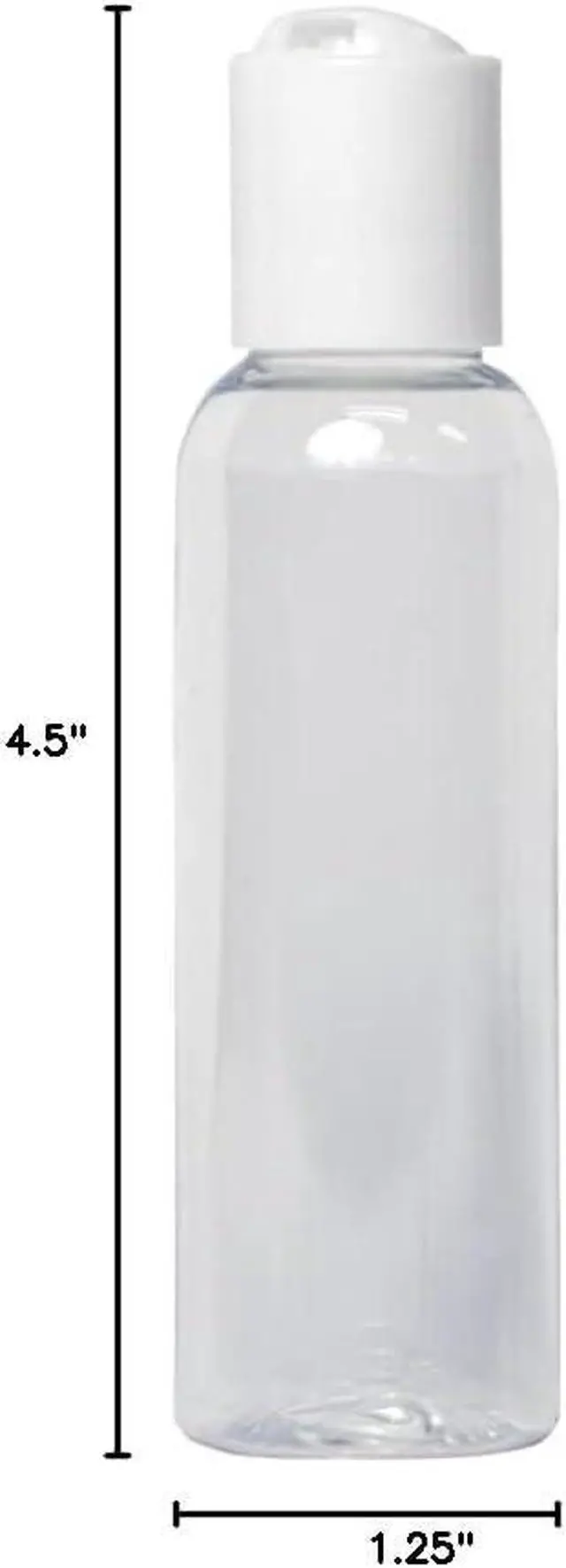 Alt view image 4 of 4 - 2oz Clear Plastic Empty Squeeze Bottles with White Disc Top Lid - BPA-Free - Set of 6 - TSA Travel Size 2 Ounce