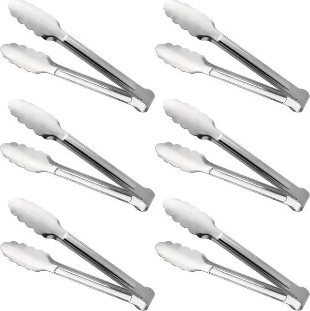Main image of Serving Tongs,Buffet Tongs, ACAUTO Stainless Steel Food Tong Serving Tong Small Serving Tongs Stainless Steel Mini Appetizer Tongs, Set of 6 (7 Inch)