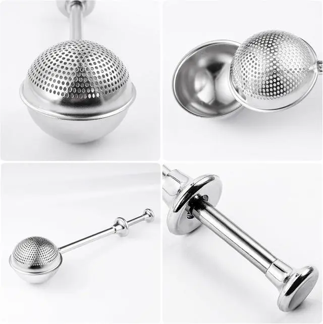 Alt view image 2 of 6 - Sugar Shaker, Powdered Sugar Dispenser Duster | Fine Mesh Dusting, 18/8 Stainless Steel, Spring Operated Handle for Sugar and Baking Spices