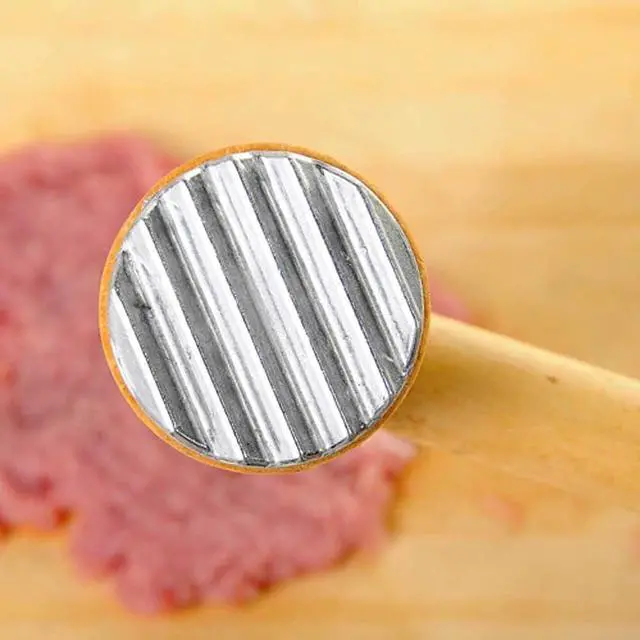 Alt view image 4 of 6 - Meat Tenderizer Dual-Sided Meat Mallet Wooden Handle Meat Hammer Kitchen Tool for Tenderizing Steak Beef, 1 Piece