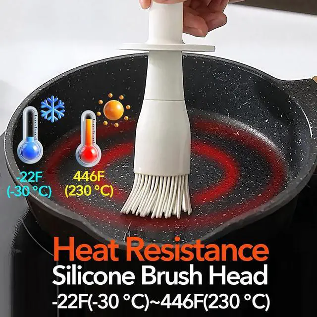Alt view image 4 of 7 - YARRAMATE Oil Dispenser with Brush for Kitchen (300ml /10oz, White) | BPA-Free, Silicone Brush, Dust-Proof Lid, For BBQ Grill Frying, For Cooking & Baking, Dishwasher Safe