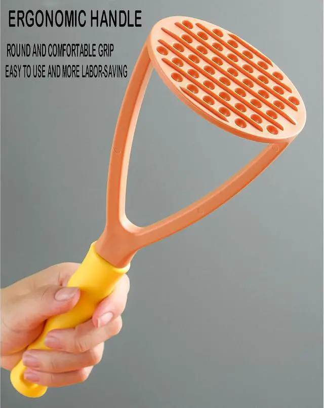 Alt view image 5 of 7 - 2pcs Potato Masher Manual Masher Kitchen Masher Non-Scratch Nonstick Potato Pumpkin Ricer Smasher Kitchen Tools for Bean, Root Vegetables, Fruits, Baby Food, Avocado potato masher (Green+Orange)