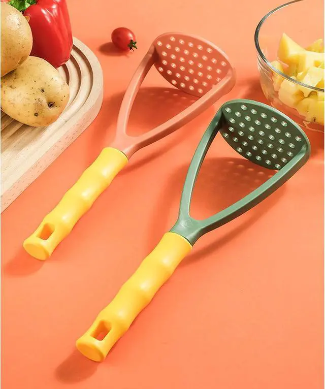 Alt view image 7 of 7 - 2pcs Potato Masher Manual Masher Kitchen Masher Non-Scratch Nonstick Potato Pumpkin Ricer Smasher Kitchen Tools for Bean, Root Vegetables, Fruits, Baby Food, Avocado potato masher (Green+Orange)