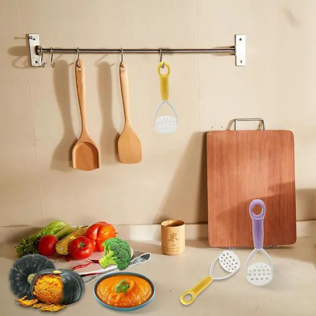 Alt view image 4 of 7 - 5Pcs Mini Potato Masher Cooking Utensils Non-Scratch Nonstick Masher Manual Silicone Potato Masher Kitchen Tools for Bean, Root Vegetables