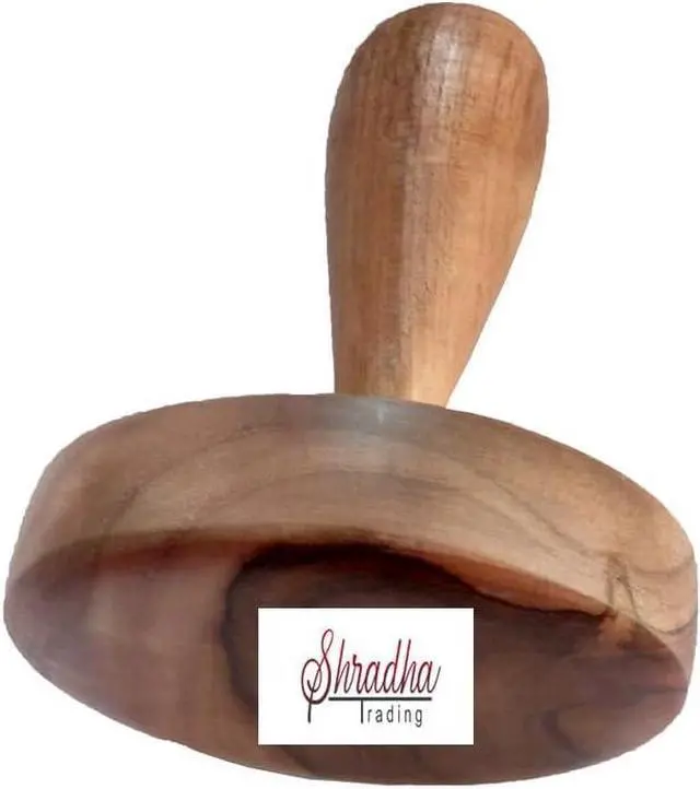 Alt view image 3 of 7 - Big Wooden Potato Masher,Wooden Roti Chapati Presser,roti bhakri or khakara on tava Presser, Crusher