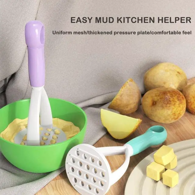 Alt view image 3 of 7 - 1Pc Random Color Manual Silicone Potato Masher, Cooking Utensils Masher, Mini Potato Masher for Non-Stick Cookware