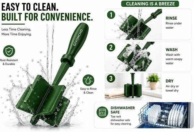 Alt view image 5 of 7 - Meat Chopper & Masher, Heat-Resistant Nylon Ground Meat Breaker, Nonstick-Safe Hamburger Chopper Tool for Beef, Ergonomic Handle Kitchen Utensil (1, Green)