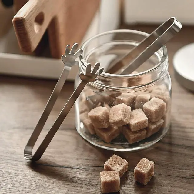 Alt view image 6 of 7 - 9 PCS Mini Serving Tongs,Stainless Steel Small Serving Utensils, Kitchen Tongs Food Tongs Small Kitchen Tongs forServing Food,Ice Cube,fruits,Sugar (4.8" Appetizer Tongs)