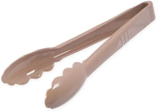 Main image of Carlisle FoodService Products salad tongs 9 in 470906 Heat Resistant Plastic Tongs for Grilling and Food Prep, Dishwasher Safe for Restaurants, Kitchens, Catering NSF Listed, Beige