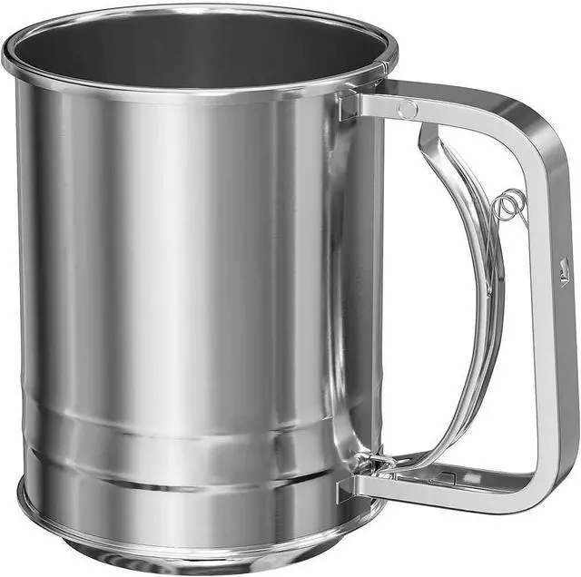 Main image of Stainless Steel 3 Cups Hand Press Flour Sifter for Baking | Double Layers Sifter Powder Sugar Shaker,Flour Strainer