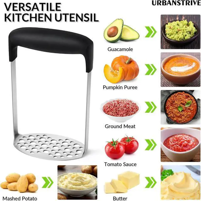 Alt view image 3 of 7 - Upgraded Potato Masher Stainless Steel Durable Non-break Handle Rust-proof | Dishwasher Safe Sturdy Heavy Duty Masher Kitchen Tool for Avocado Bean Vegetable Jams Sauces Guacamole Kitchen Gadgets