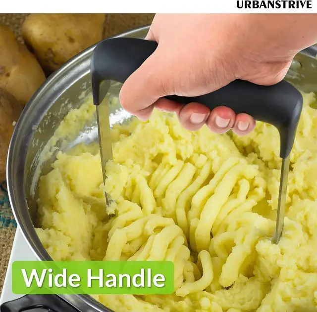 Alt view image 4 of 7 - Upgraded Potato Masher Stainless Steel Durable Non-break Handle Rust-proof | Dishwasher Safe Sturdy Heavy Duty Masher Kitchen Tool for Avocado Bean Vegetable Jams Sauces Guacamole Kitchen Gadgets