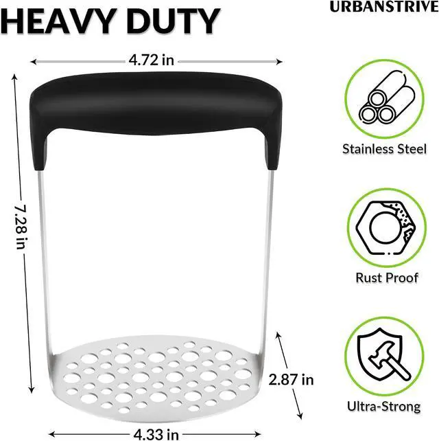 Alt view image 2 of 7 - Upgraded Potato Masher Stainless Steel Durable Non-break Handle Rust-proof | Dishwasher Safe Sturdy Heavy Duty Masher Kitchen Tool for Avocado Bean Vegetable Jams Sauces Guacamole Kitchen Gadgets