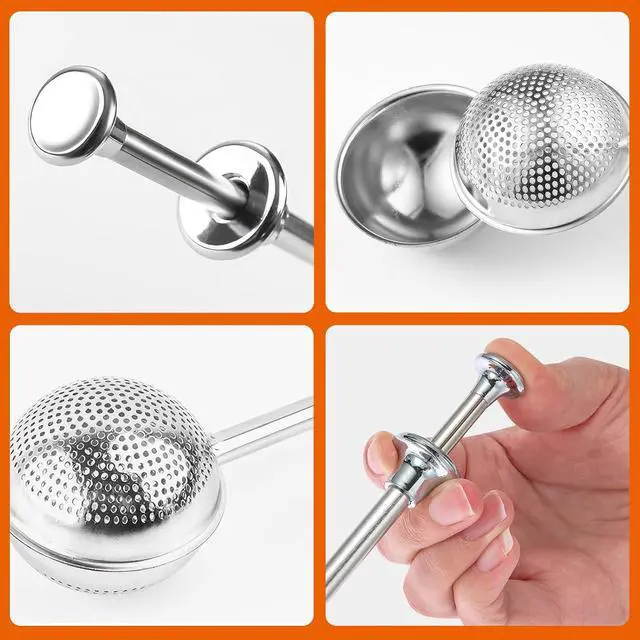 Alt view image 4 of 7 - Powdered Sugar Flour, Powdered Sugar Shaker Duster Flour Dispenser Shaker with 18/8 Stainless Steel One-handed Operation Shaker Duster for Sugar Flour and Spices