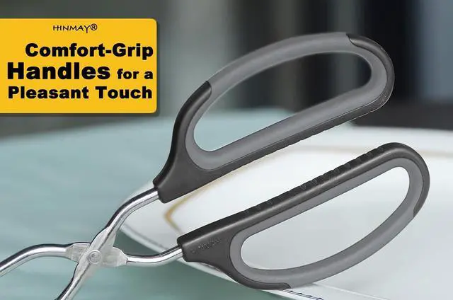 Alt view image 5 of 5 - HINMAY Scissor Tongs 10-Inch Stainless Steel Scissor Style Tongs | Black Handle