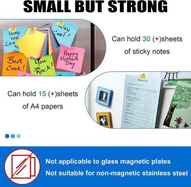 Alt view image 3 of 7 - LOVIMAG Fridge Magnets 16Pcs, Magnet for Refrigerator Whiteboard, Gold | Small Strong Neodymium Metal Cute Push Pin for Classroom, Kitchen, Accessories Decorative, Office, Calendar