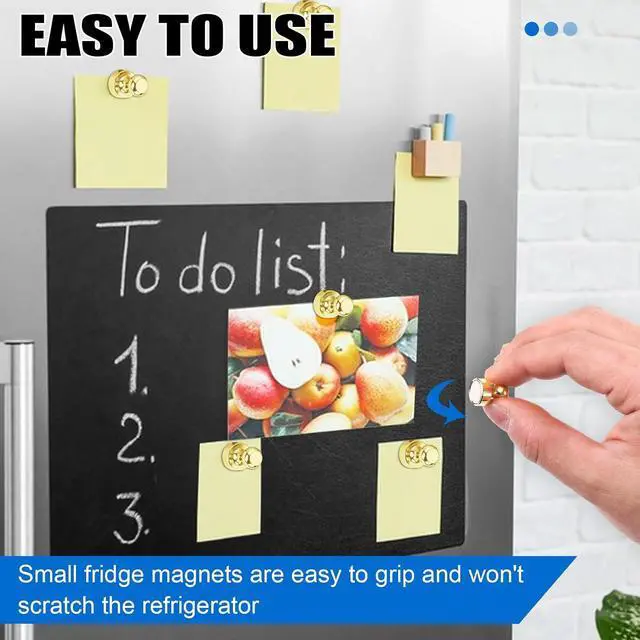 Alt view image 5 of 7 - LOVIMAG Fridge Magnets 16Pcs, Magnet for Refrigerator Whiteboard, Gold | Small Strong Neodymium Metal Cute Push Pin for Classroom, Kitchen, Accessories Decorative, Office, Calendar