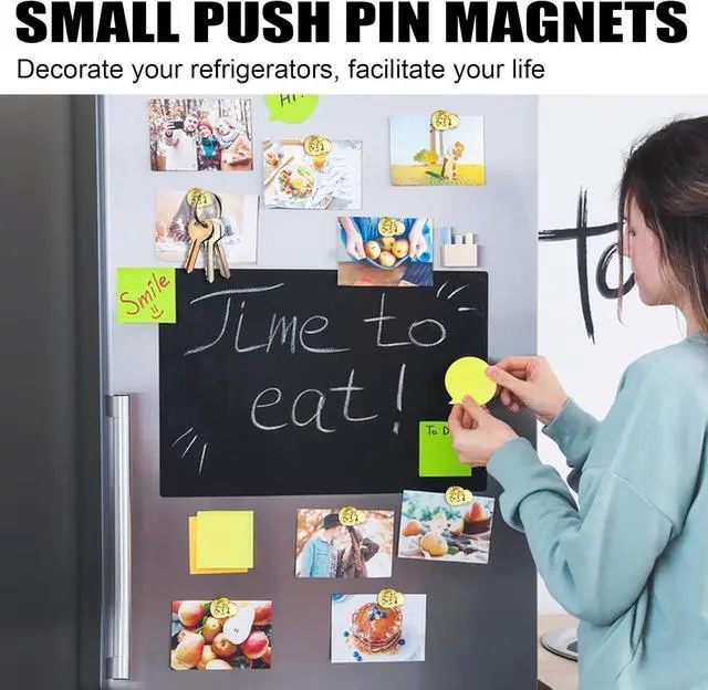 Alt view image 6 of 7 - LOVIMAG Fridge Magnets 16Pcs, Magnet for Refrigerator Whiteboard, Gold | Small Strong Neodymium Metal Cute Push Pin for Classroom, Kitchen, Accessories Decorative, Office, Calendar