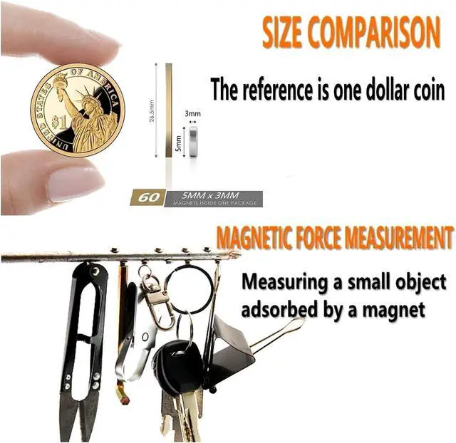 Alt view image 2 of 7 - 60pcs Small Magnets,Round for Refrigerator , Cylinder, Fridge , Office , Whiteboard , Durable Little Miniature Tiny Mini for Crafts