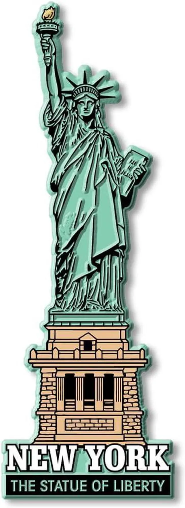 Main image of New York City Statue of Liberty Jumbo Magnet by Classic Magnets, 3D Rubber Vintage-Style Collectible Souvenirs and Gifts Made in the USA