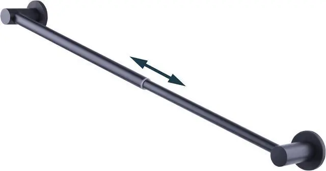 Main image of 10"-18" Adjustable Magnetic Towel Bar for Fridge, Rod for Chart Whiteboard | Magnet Towel Holder Towel Hook Hanger for Kitchen Refrigerator Dishwasher, Laundry Washer Dryer, Black, Pack of 1