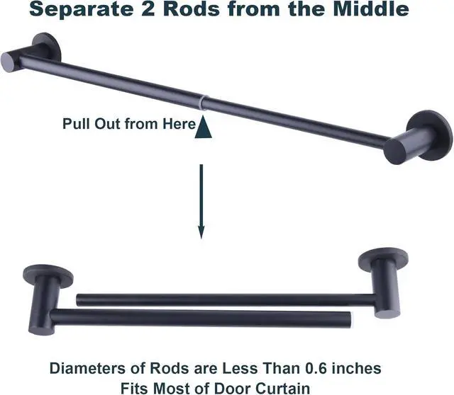 Alt view image 4 of 6 - 10"-18" Adjustable Magnetic Towel Bar for Fridge, Rod for Chart Whiteboard | Magnet Towel Holder Towel Hook Hanger for Kitchen Refrigerator Dishwasher, Laundry Washer Dryer, Black, Pack of 1