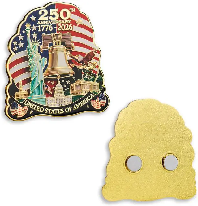 Alt view image 3 of 7 - 250th Anniversary Fridge Magnet 1776-2026, Patriotic American Flag Magnet, Liberty Bell & Statue of Liberty & Eagle Souvenir, USA Magnets for Refrigerator, Independence Day Gift