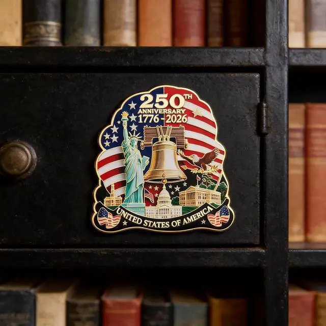Alt view image 7 of 7 - 250th Anniversary Fridge Magnet 1776-2026, Patriotic American Flag Magnet, Liberty Bell & Statue of Liberty & Eagle Souvenir, USA Magnets for Refrigerator, Independence Day Gift