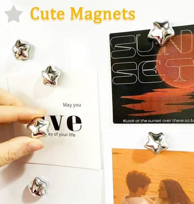 Alt view image 6 of 7 - Fridge Magnets,15Pcs Silver Star Magnets Refrigerator Decorative | 15 Pcs Strong Magnets Fridge 0.73in Small Star Cute Decorative Magnet Set for Home Kitchen Office Whiteboard Locker
