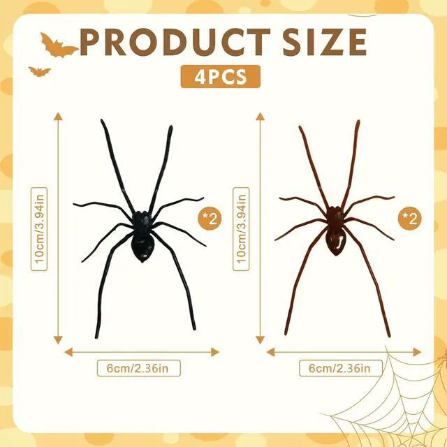 Alt view image 2 of 7 - 4PCS 3D Spider Fridge Magnet, Realistic Spider Magnets - Cute Removable Magnetic Decals for Refrigerator, Car, Garage Door, Indoor Outdoor Decor, The for Lovers of Unique Decor (Black)