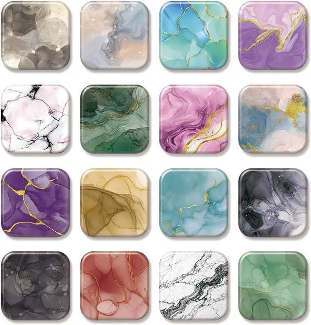 Main image of 16 Pcs Marble Fridge Magnets, Refrigerator Magnets | Scratch-Proof & Fade-Resistant, Cute Small Funny Decor for Whiteboard Kitchen Office Locker Cabinet School, Ideal Gift